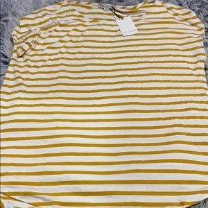 Yellow and white stripped short sleeve t shirt!!